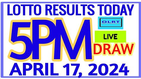 Swertres 5PM Results for April 17, 2024 .